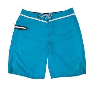 Quiksilver Board Shorts Mens 33 Pool Blue AG47 Lightweight Swim Surfing Beach